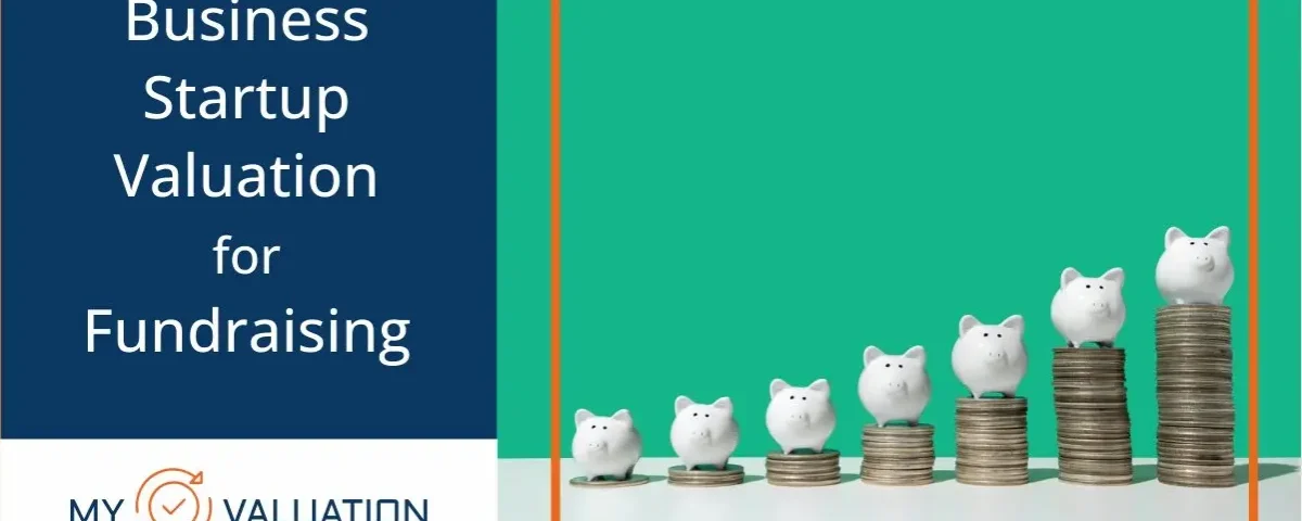 Startup valuation for fundraising by My Valuation - piggy banks on ascending coin stacks representing business growth and investment stages