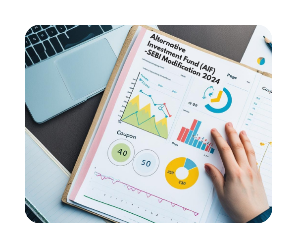 Alternative Investment Fund (AIF) SEBI Modification 2024 document with calculator and pen on desk